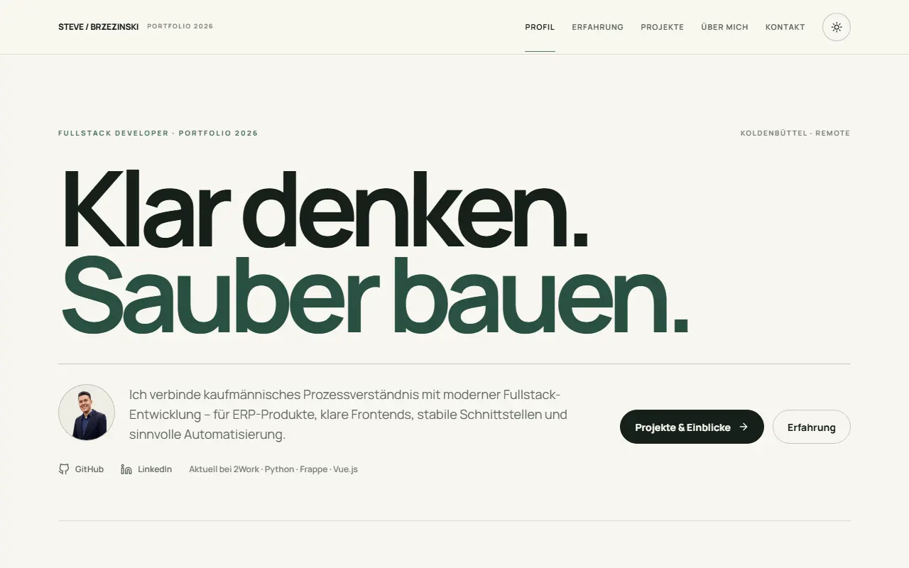 Ansicht des Projekts Steve Brzezinski Portfolio